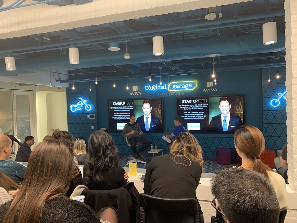 Eric Arnold, CEO of Planswell speaking at StartupUnleashed Toronto